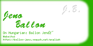 jeno ballon business card